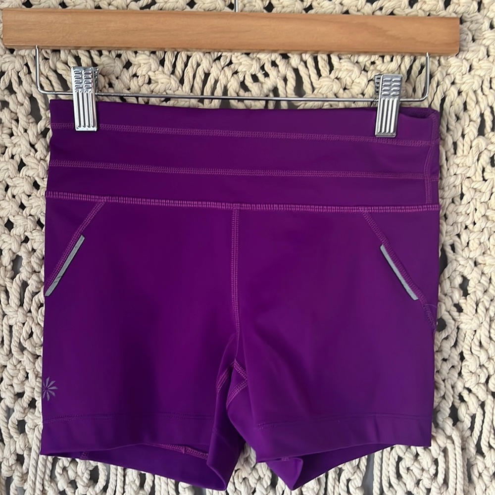 Athleta Purple Booty Workout Gym Shorts